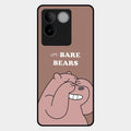 We Bare Bears Brown Glossy Metal Case Cover For Vivo T2 Pro 5G