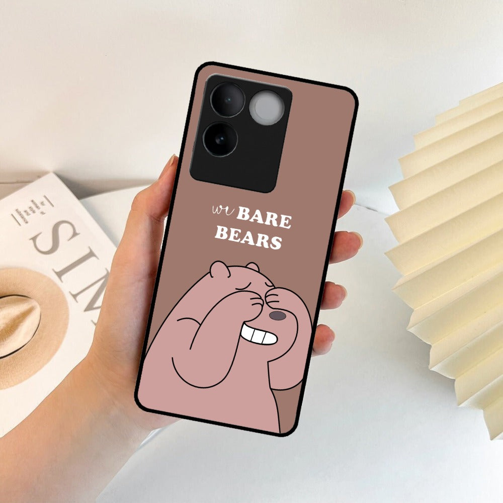 We Bare Bears Brown Glossy Metal Case Cover For Vivo
