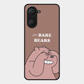 We Bare Bears Brown Glossy Metal Case Cover For Vivo T3 Lite 5G