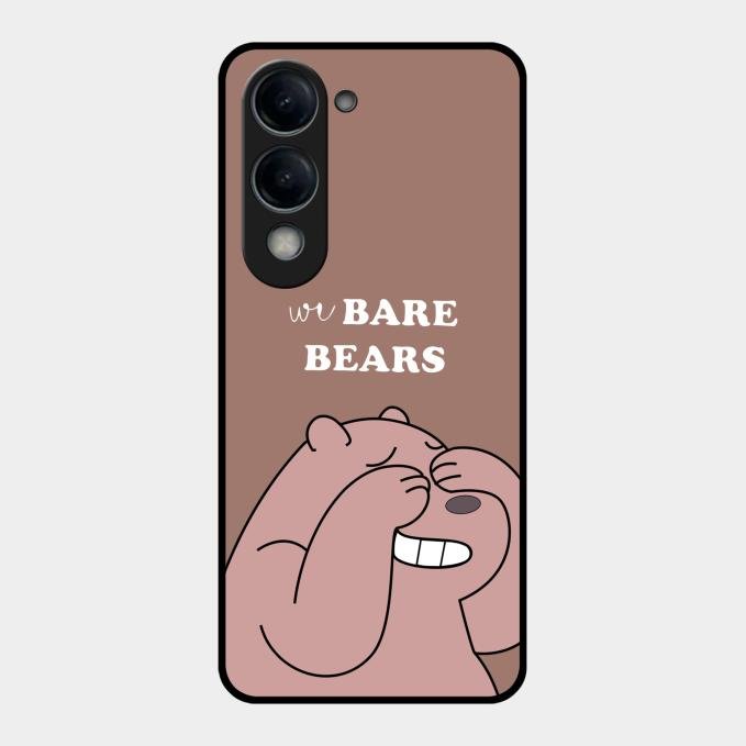 We Bare Bears Brown Glossy Metal Case Cover For Vivo T4 Lite 5G