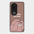 We Bare Bears Brown Glossy Metal Case Cover For Vivo T4 Ultra 5G