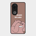 We Bare Bears Brown Glossy Metal Case Cover For Vivo T4R 5G