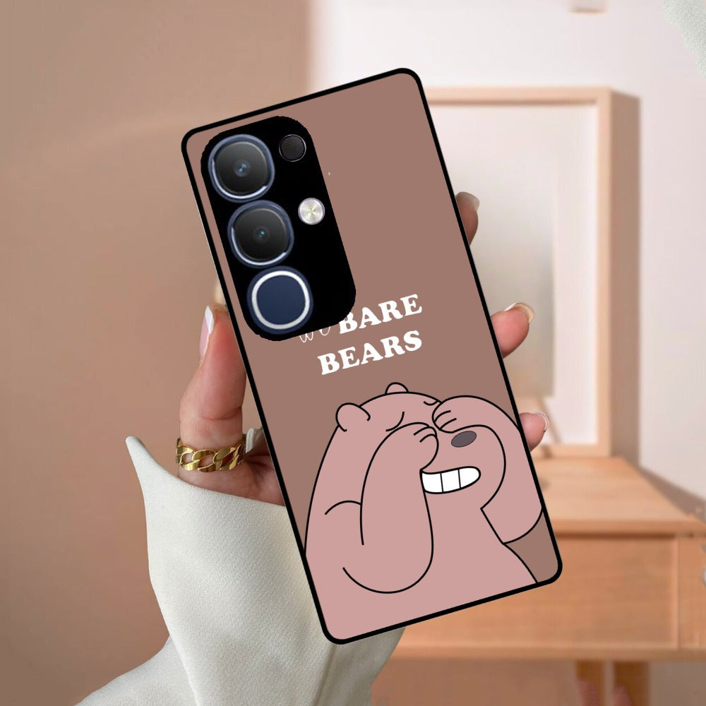 We Bare Bears Brown Glossy Metal Case Cover For Vivo