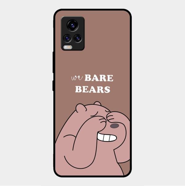 We Bare Bears Brown Glossy Metal Case Cover For Vivo V20 Pro 5G