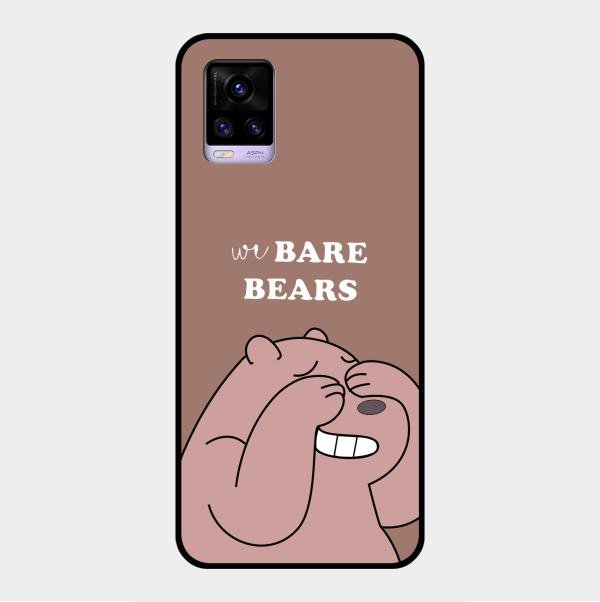 We Bare Bears Brown Glossy Metal Case Cover For Vivo V20