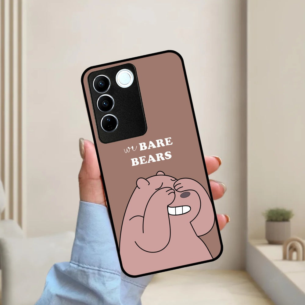 We Bare Bears Brown Glossy Metal Case Cover For Vivo
