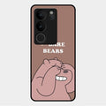 We Bare Bears Brown Glossy Metal Case Cover For Vivo V29 5G