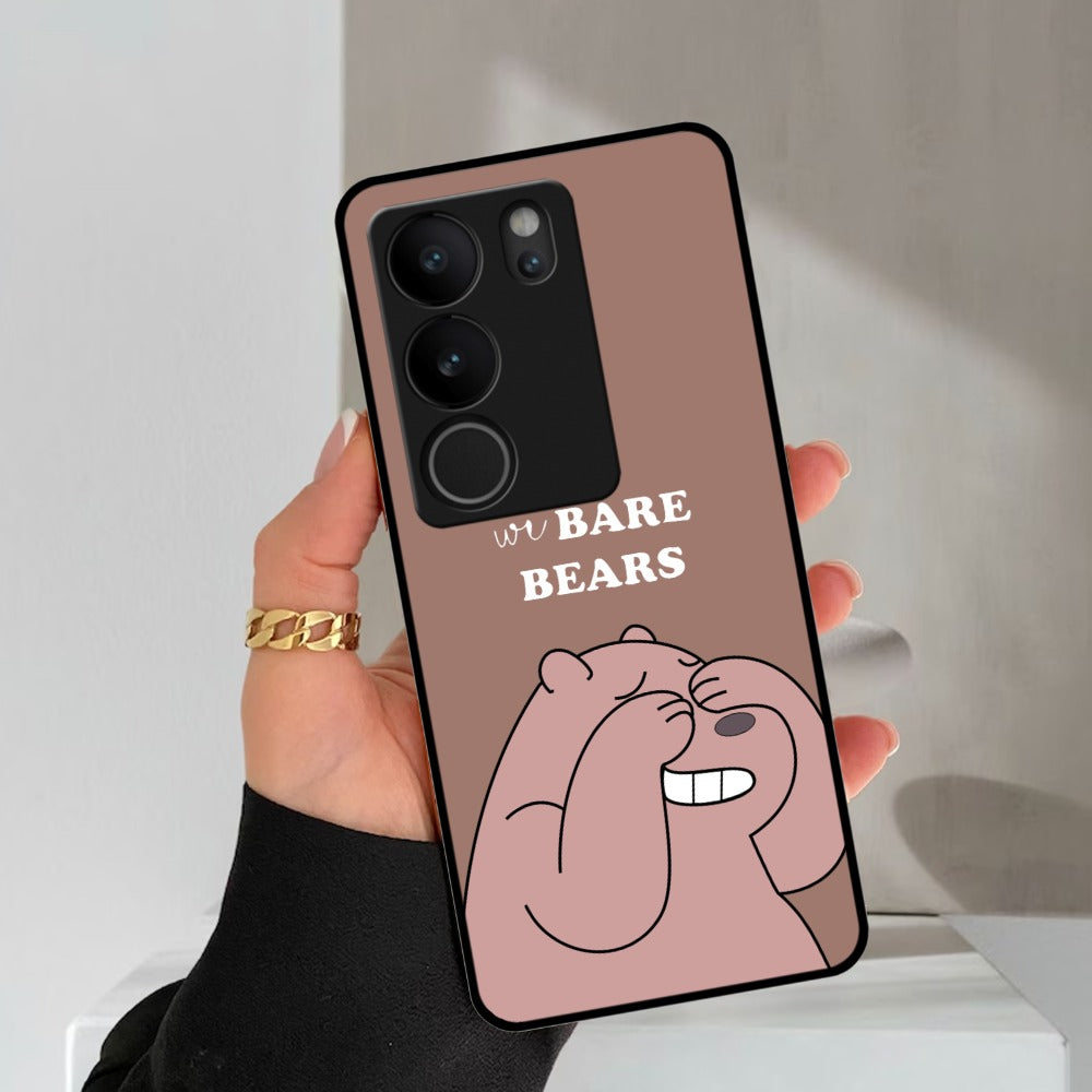 We Bare Bears Brown Glossy Metal Case Cover For Vivo