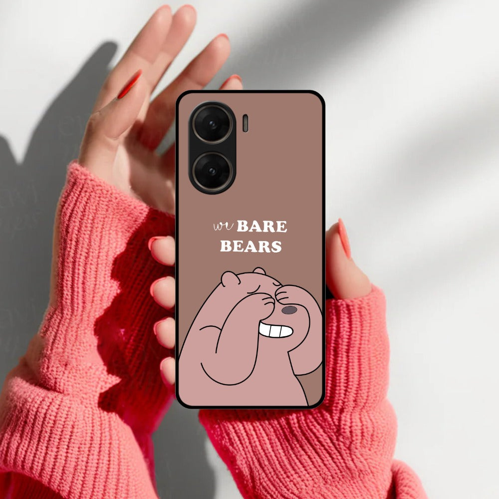 We Bare Bears Brown Glossy Metal Case Cover For Vivo