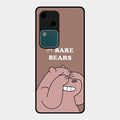 We Bare Bears Brown Glossy Metal Case Cover For Vivo V30 5G