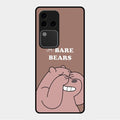 We Bare Bears Brown Glossy Metal Case Cover For Vivo V30 Pro 5G
