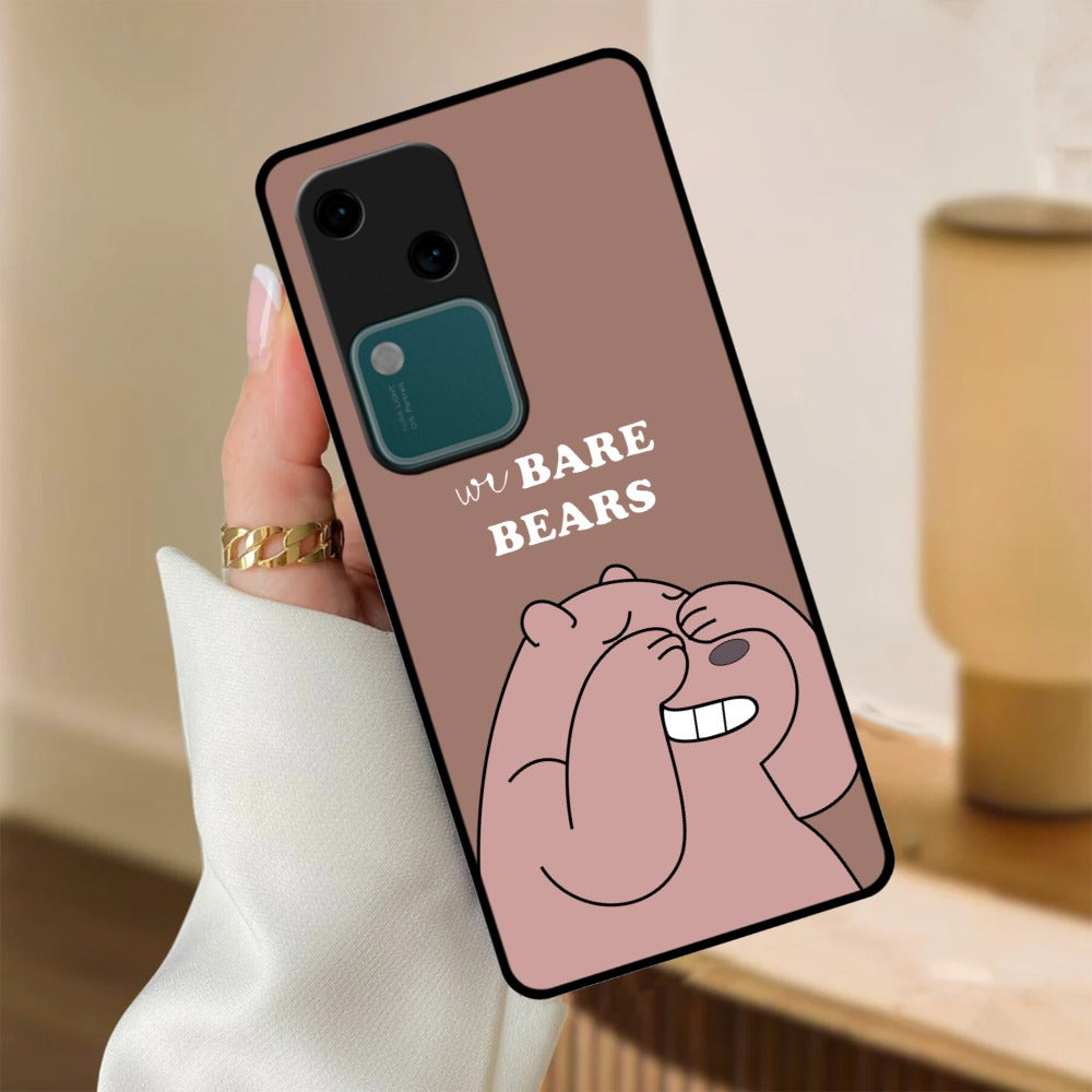 We Bare Bears Brown Glossy Metal Case Cover For Vivo