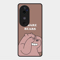 We Bare Bears Brown Glossy Metal Case Cover For Vivo V40 5G