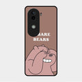 We Bare Bears Brown Glossy Metal Case Cover For Vivo V40E 5G