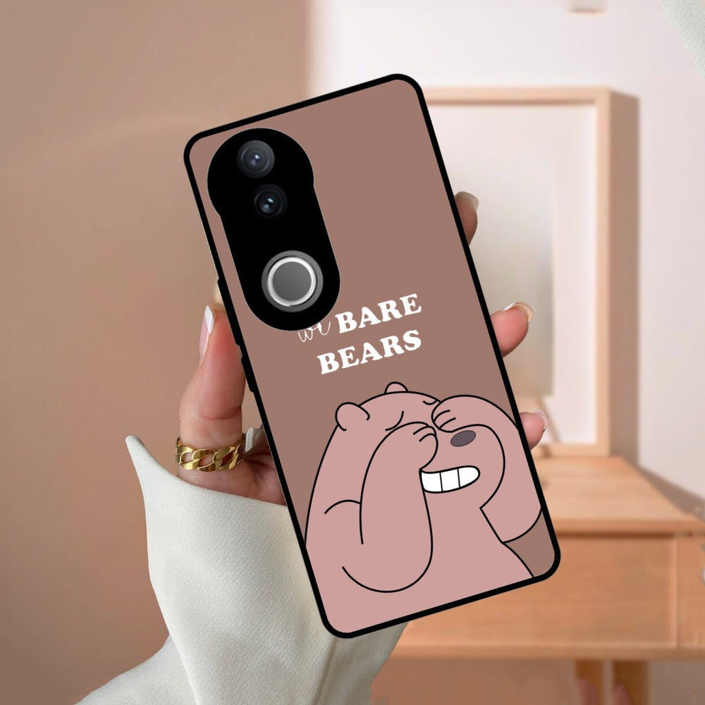 We Bare Bears Brown Glossy Metal Case Cover For Vivo