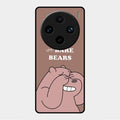 We Bare Bears Brown Glossy Metal Case Cover For Vivo X100 Pro 5G