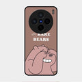 We Bare Bears Brown Glossy Metal Case Cover For Vivo X200 5G
