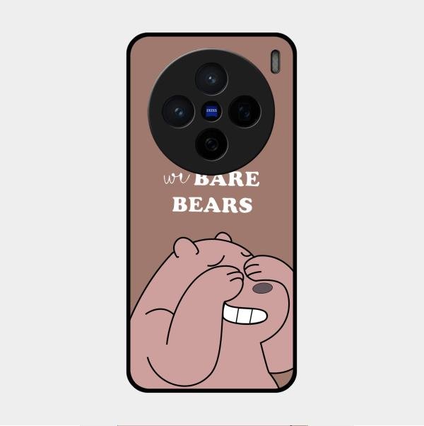 We Bare Bears Brown Glossy Metal Case Cover For Vivo X200 5G