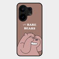 We Bare Bears Brown Glossy Metal Case Cover For Vivo X200 Fe 5G
