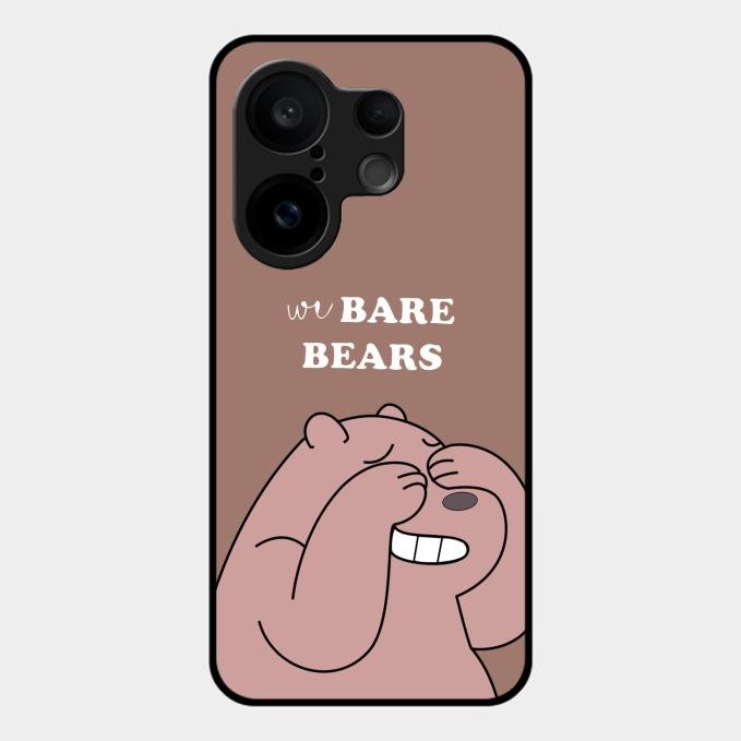 We Bare Bears Brown Glossy Metal Case Cover For Vivo X200 Fe 5G