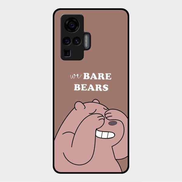 We Bare Bears Brown Glossy Metal Case Cover For Vivo X50 Pro 5G