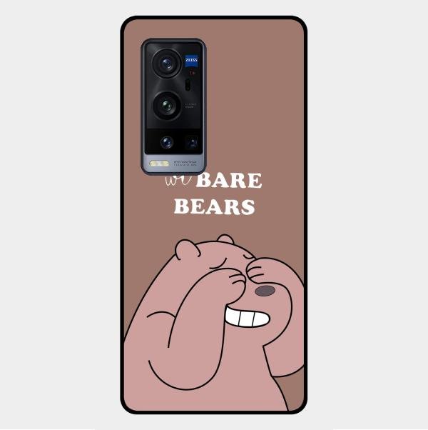 We Bare Bears Brown Glossy Metal Case Cover For Vivo X60 Pro Plus 5G