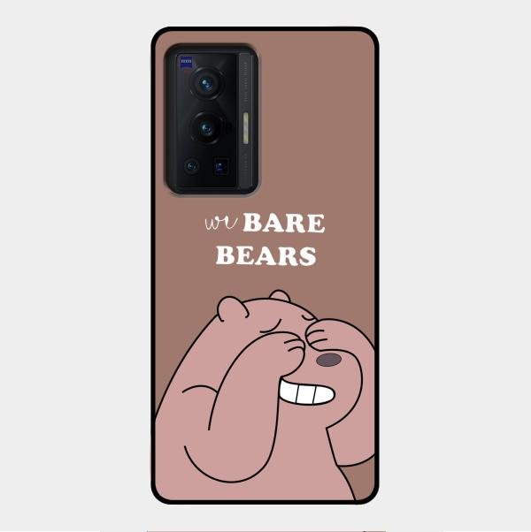 We Bare Bears Brown Glossy Metal Case Cover For Vivo X70 Pro 5G