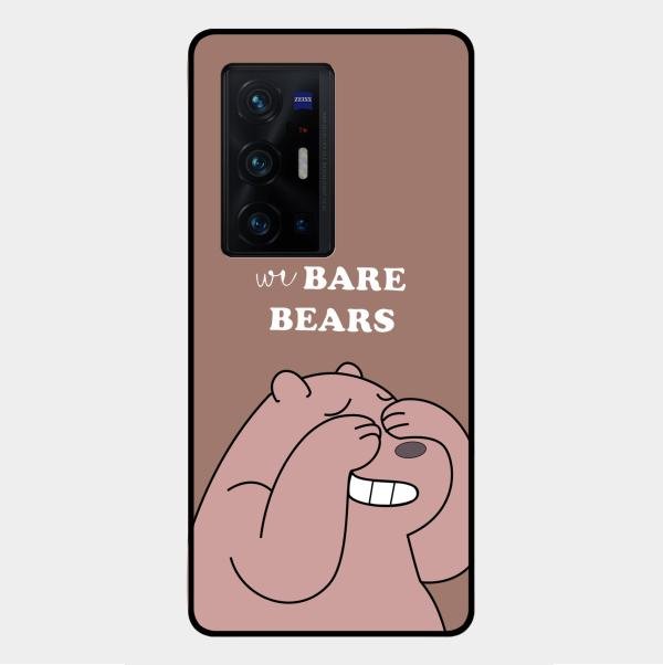 We Bare Bears Brown Glossy Metal Case Cover For Vivo X70 Pro Plus 5G
