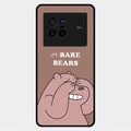 We Bare Bears Brown Glossy Metal Case Cover For Vivo X80 5G