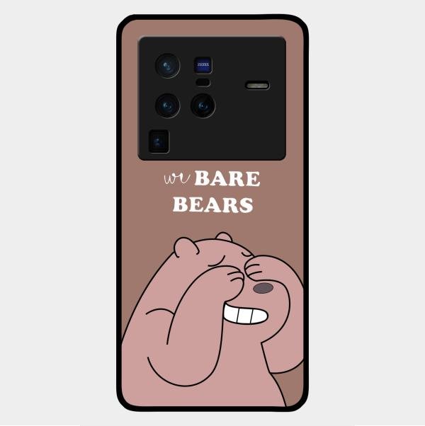 We Bare Bears Brown Glossy Metal Case Cover For Vivo X80 Pro 5G