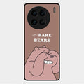 We Bare Bears Brown Glossy Metal Case Cover For Vivo X90 Pro 5G
