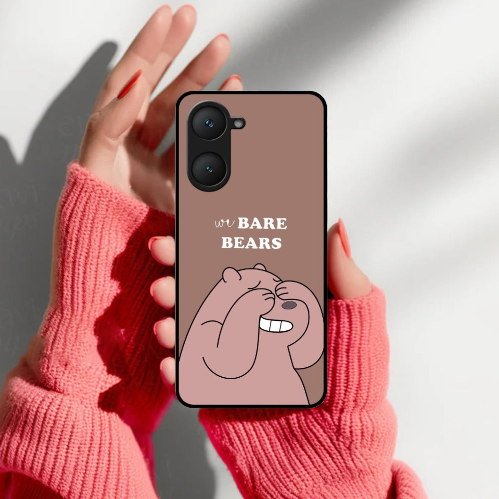 We Bare Bears Brown Glossy Metal Case Cover For Vivo