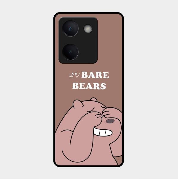 We Bare Bears Brown Glossy Metal Case Cover For Vivo Y200 Pro 5G