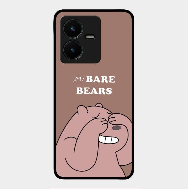 We Bare Bears Brown Glossy Metal Case Cover For Vivo Y22