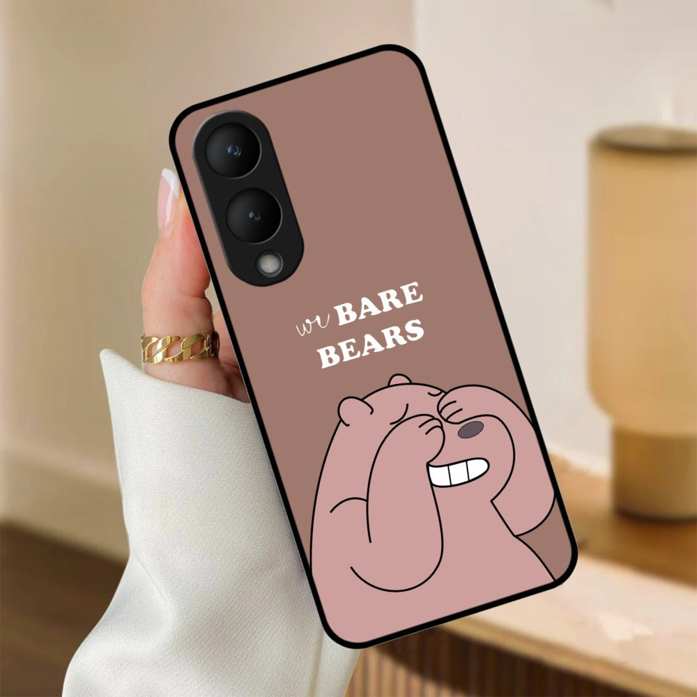 We Bare Bears Brown Glossy Metal Case Cover For Vivo