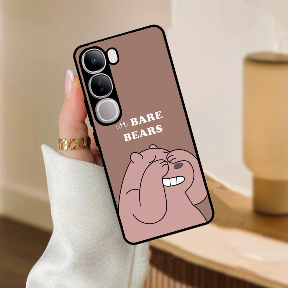 We Bare Bears Brown Glossy Metal Case Cover For Vivo
