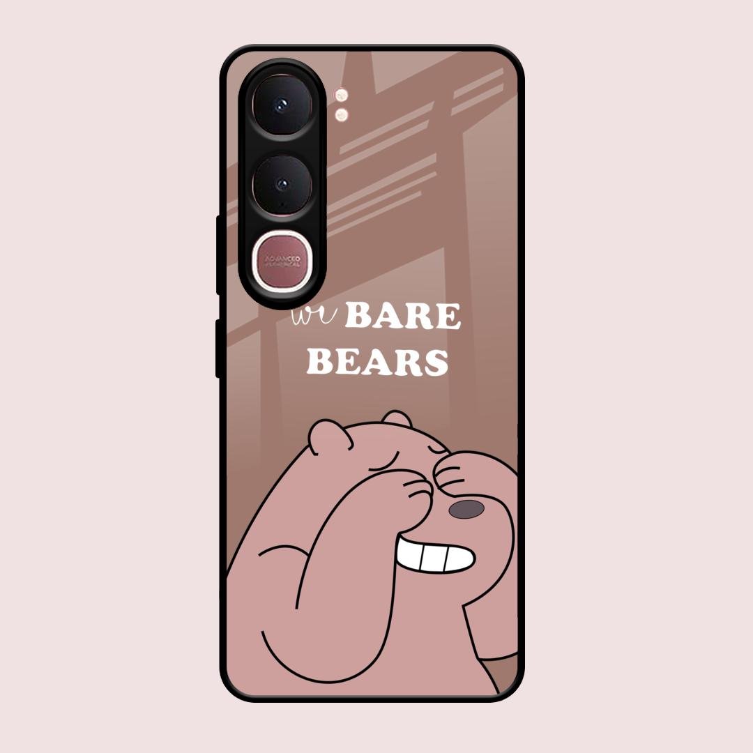 We Bare Bears Brown Glossy Metal Case Cover For Vivo Y31 5G