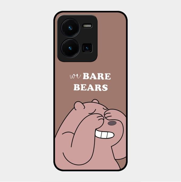 We Bare Bears Brown Glossy Metal Case Cover For Vivo Y35
