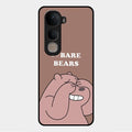 We Bare Bears Brown Glossy Metal Case Cover For Vivo Y400 5G