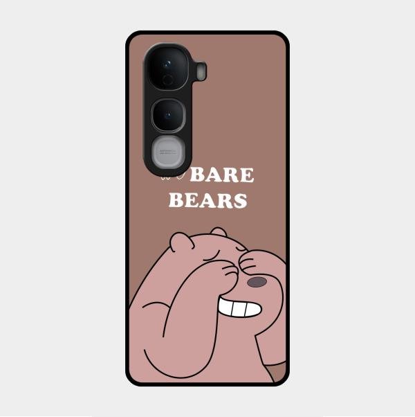 We Bare Bears Brown Glossy Metal Case Cover For Vivo Y400 Pro 5G
