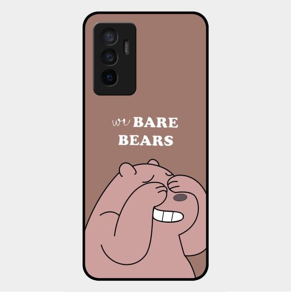 We Bare Bears Brown Glossy Metal Case Cover For Vivo Y75 4G
