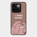 We Bare Bears Brown Glossy Metal Case Cover For Xiaomi 14 5G