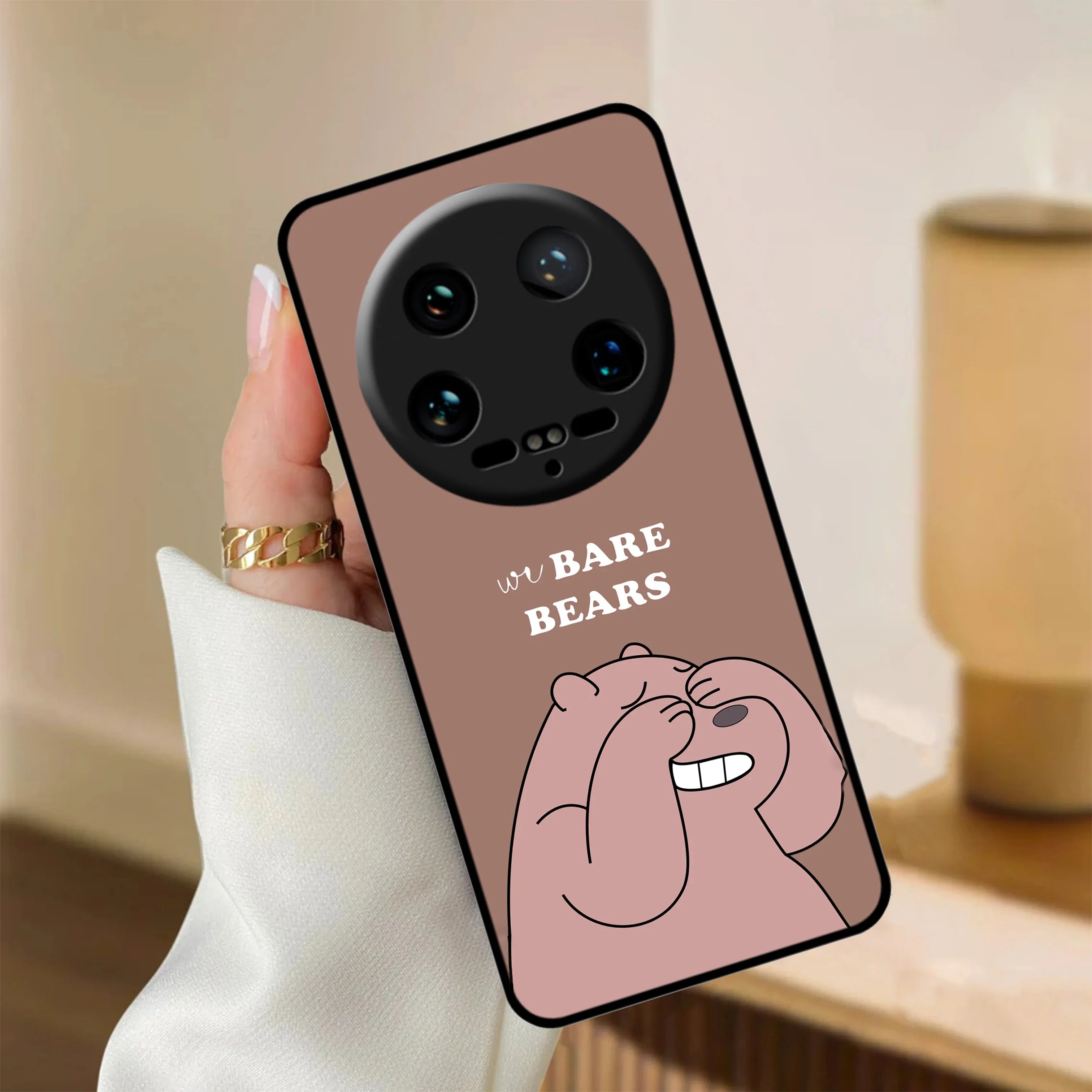 We Bare Bears Brown Glossy Metal Case Cover For Redmi - ShopOnCliQ