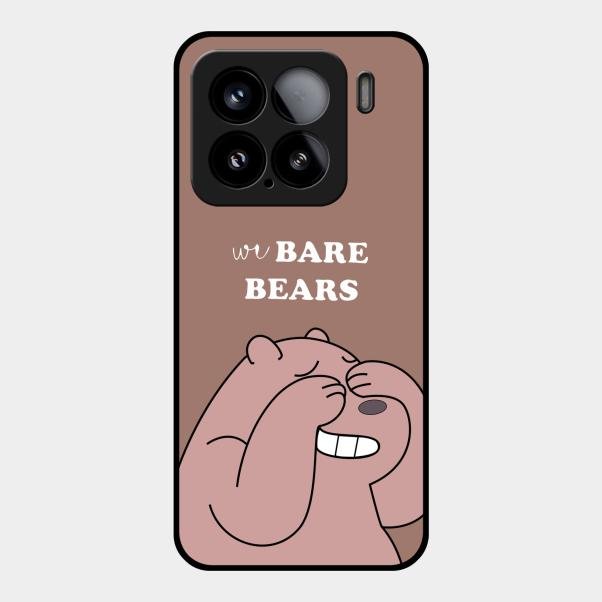We Bare Bears Brown Glossy Metal Case Cover For Xiaomi 15 5G