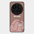 We Bare Bears Brown Glossy Metal Case Cover For Xiaomi 15 Ultra 5G