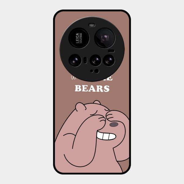 We Bare Bears Brown Glossy Metal Case Cover For Xiaomi 15 Ultra 5G