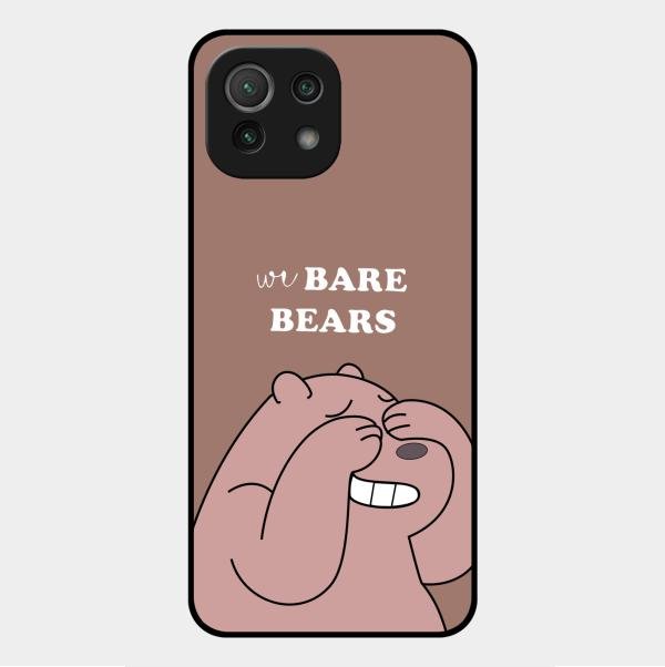 We Bare Bears Brown Glossy Metal Case Cover For Xiaomi Mi 11 Lite