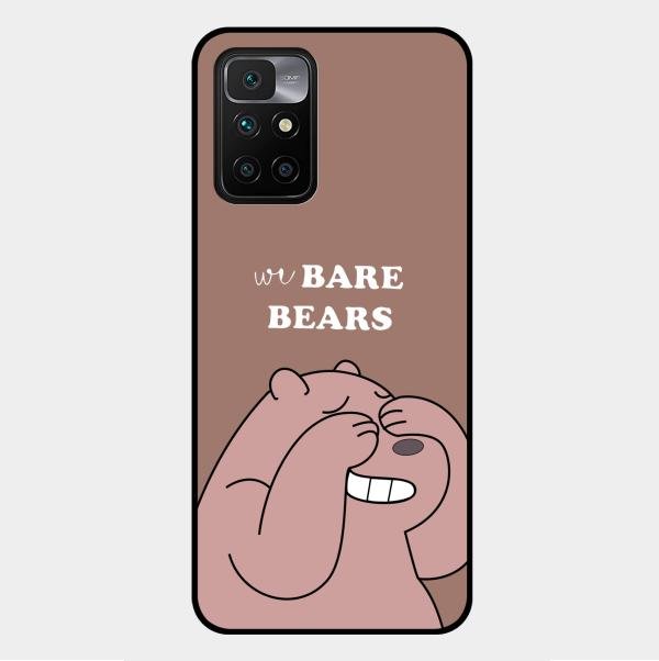 We Bare Bears Brown Glossy Metal Case Cover For Xiaomi Redmi 10 Prime