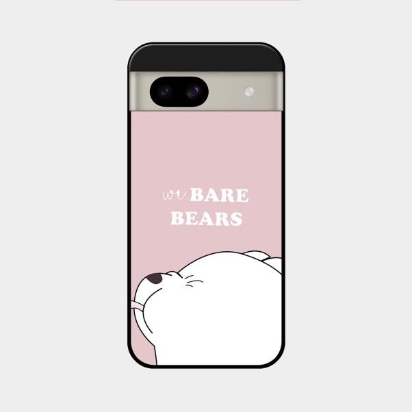 We Bare Bears Pink Glossy Metal Case Cover For Google Pixel 8A 5G