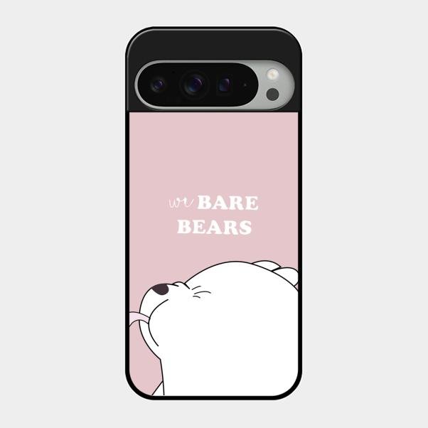 We Bare Bears Pink Glossy Metal Case Cover For Google Pixel 9 Pro Xl